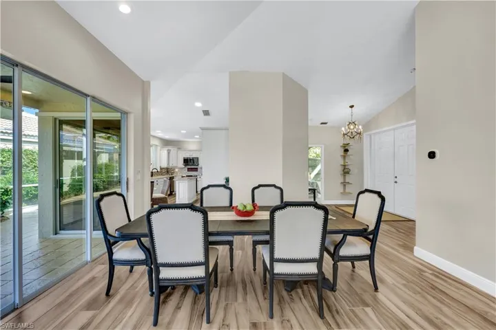 This dining area is perfect for small or large gatherings.