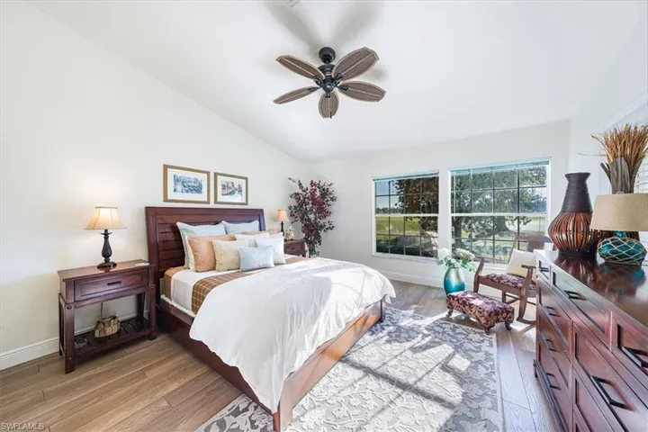 Master bedroom with view of the golf course