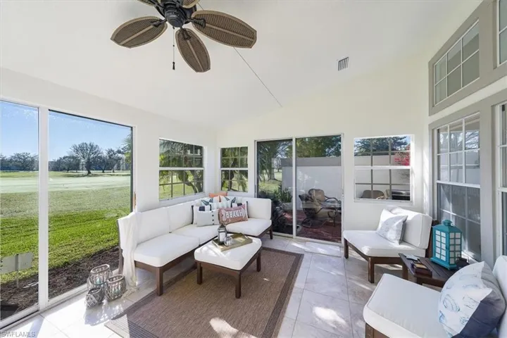 Lanai looking out to golf course and private outdoor patio