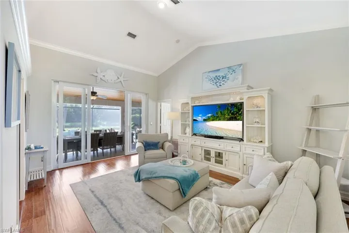 Living room with sliders to lanai