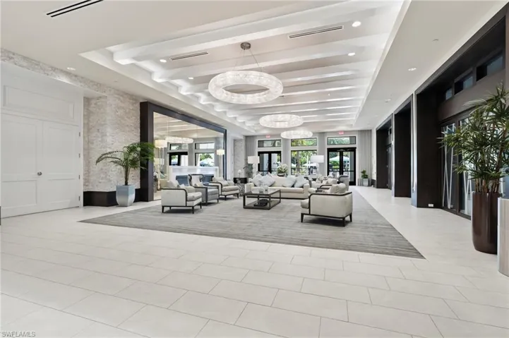 A lobby for guest events, performances, or receptions - or restaurant.