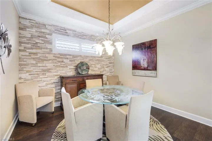 Stacked Brick Decorative Wall in Dining Room