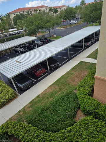 View of covered parking lot