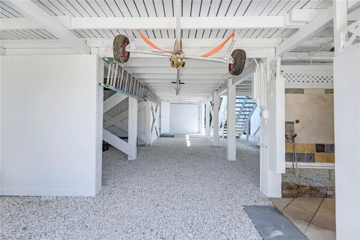View of patio with stairway