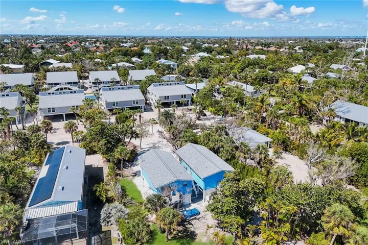 Aerial perspective of suburban area