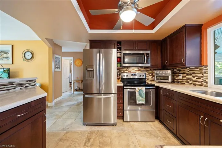 Updated kitchen with stainless steel appliances