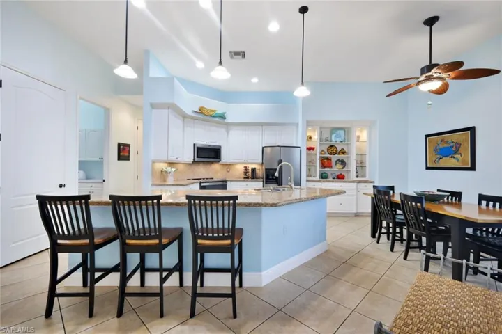 Spacious Island allows additional seating.