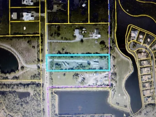 Aerial map of property and surrounding area