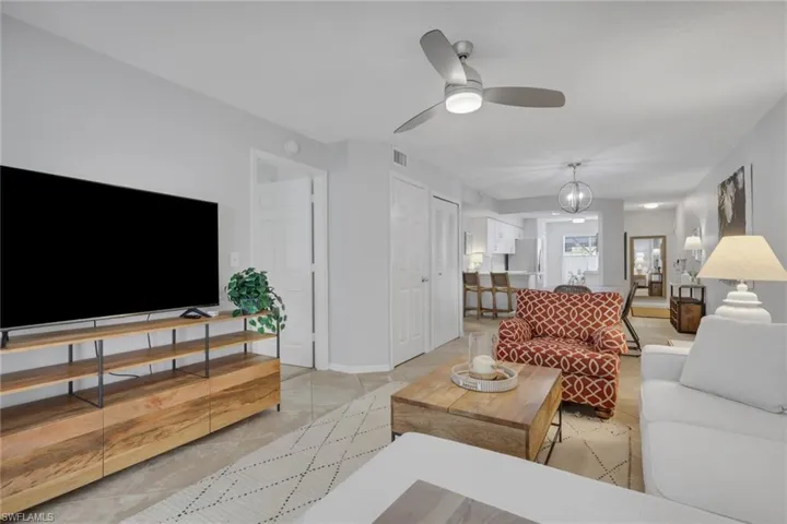 Additional view from the rear of the condo; door to the left leads to the primary bedroom