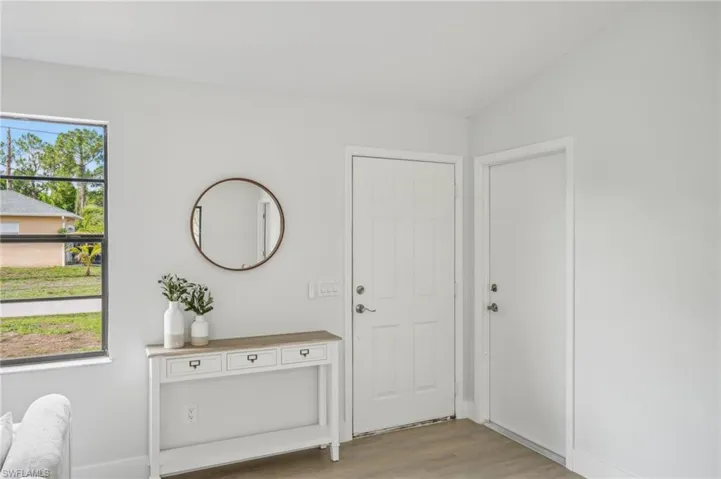 Entryway featuring light wood-type flooring
