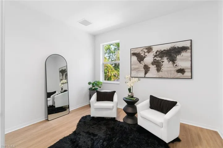 Guest bedroom staged as an office space