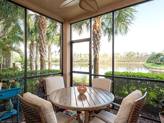 Screened in Lanai with lovely water views