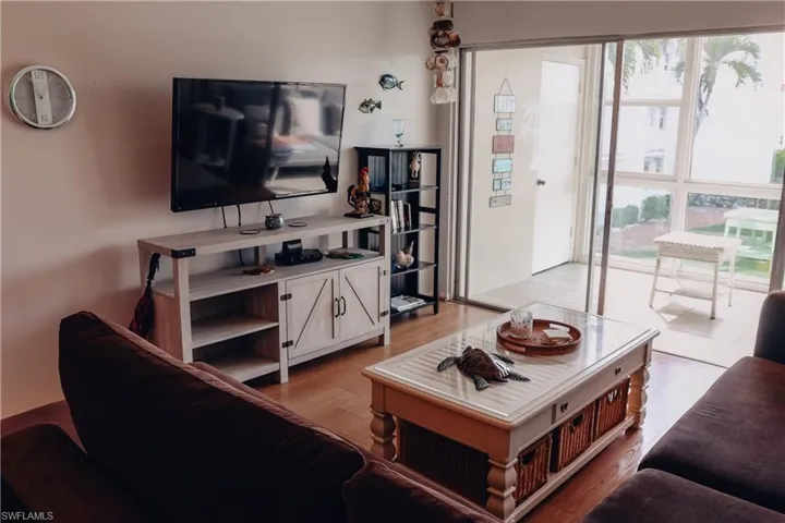 Living area featuring light wood finished floors