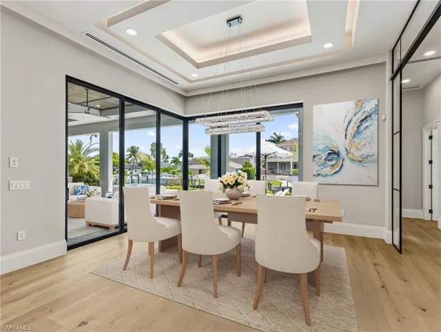 Virtually staged dining area.