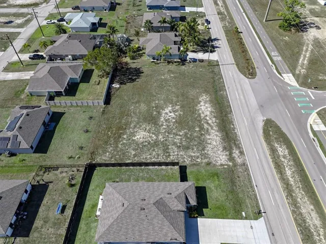 Aerial view of residential area