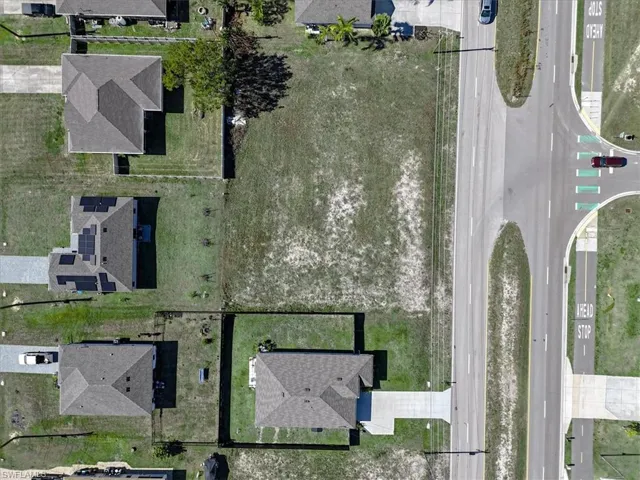 Aerial view of residential area