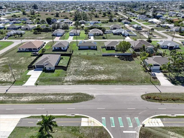 Aerial view of residential area