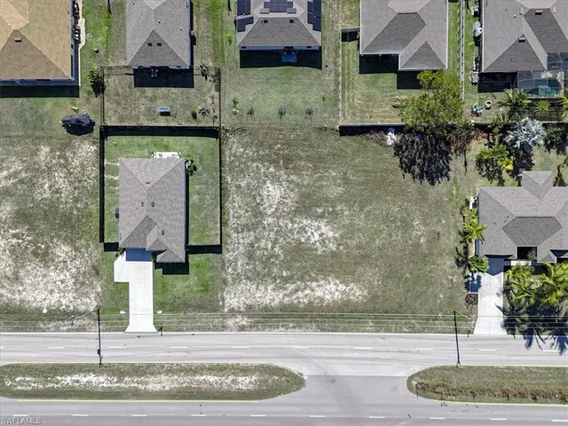 Aerial view of residential area