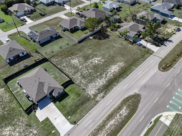 Aerial view of residential area