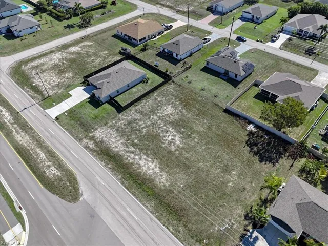 Aerial view of residential area
