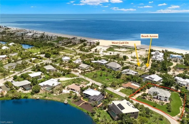 Aerial view with a view of the beach and a water view