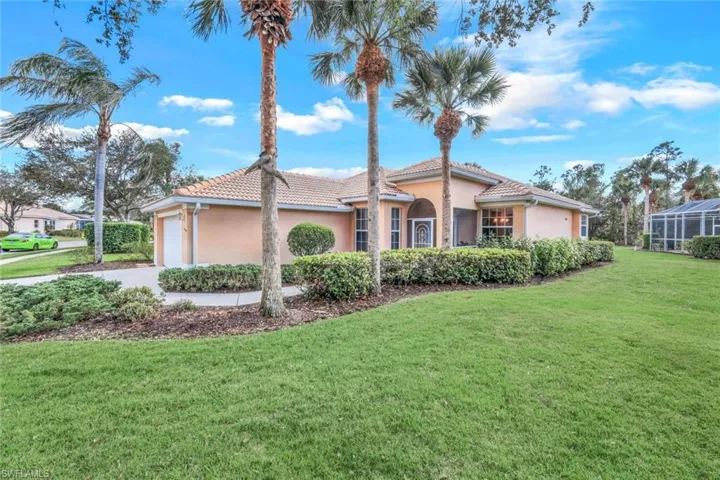This home is situated on a pie shaped lot.