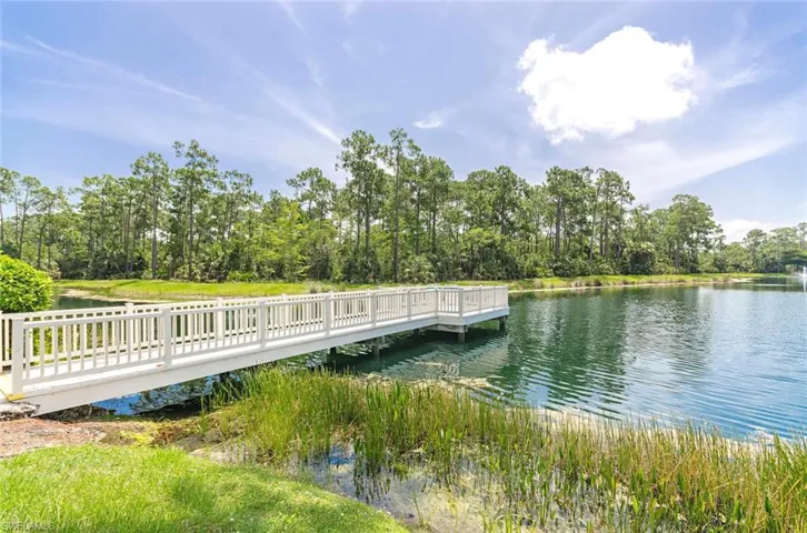 Fishing Pier overlooking lake and preserve