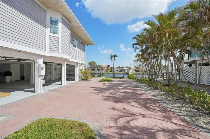 View of patio featuring a dock and a water view