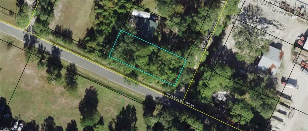 Aerial Map. Outlining the boundaries of the property and surrounding land features