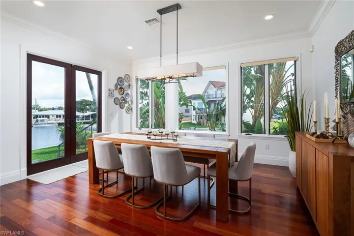 Dedicated dining room with water views