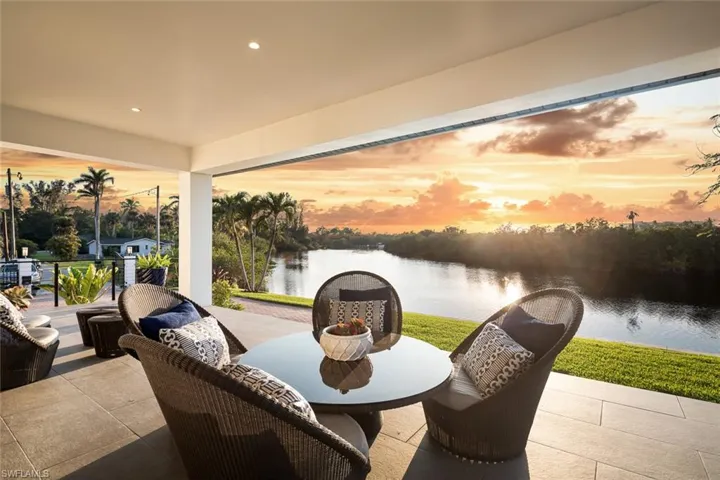 Sunset view from downstairs patio