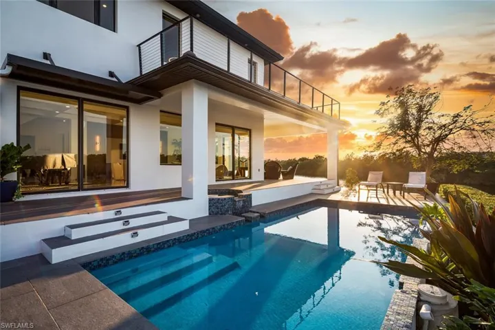 Pool at sunset