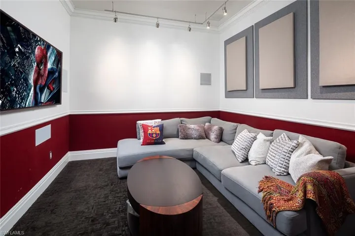 Media room with closet