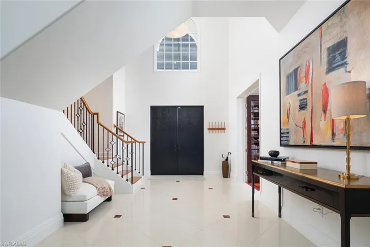 Two story foyer and entry