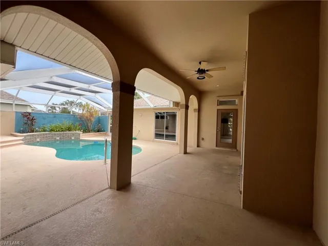 Home is built around the pool so that almost every room in home looks onto and opens onto the pool area.