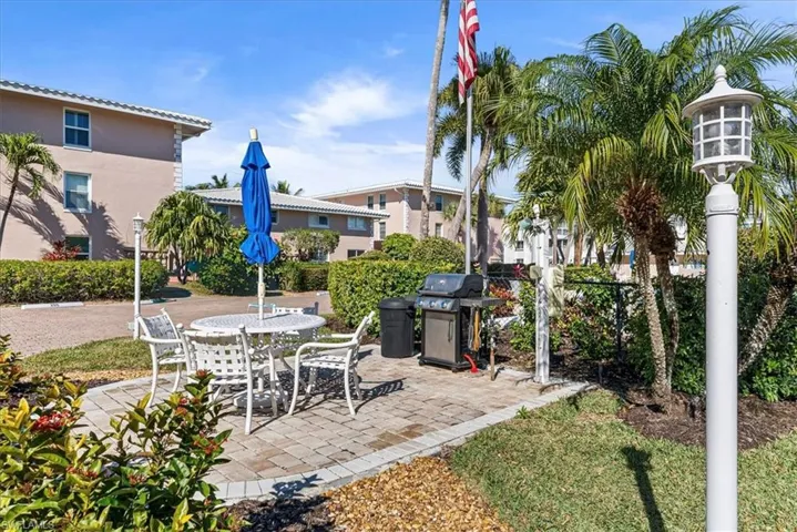 View of patio featuring grilling area