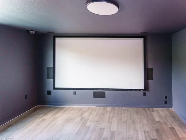 Private theater room with projector and screen