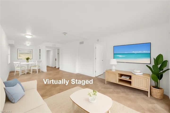 Virtually Staged Living Room / Dining Area