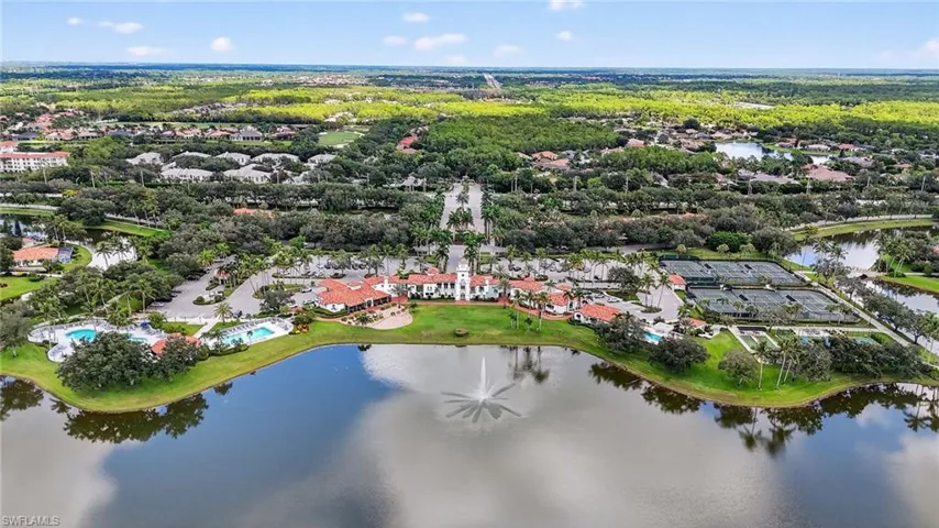 Aerial view of Community Clubhouse and Amenities