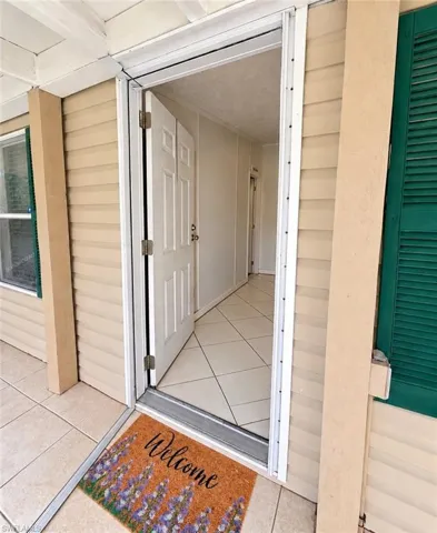 Covered entrance to the home.