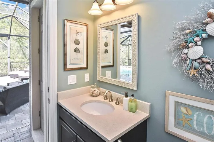 Conveniently located on the Lanai, your pool Bath