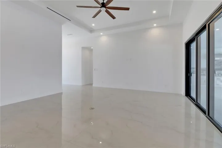 Living room with floor outlet