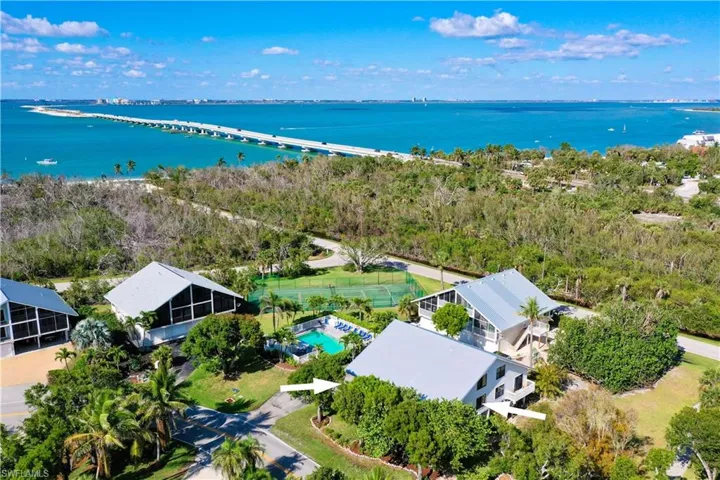 Drone / aerial view of a nearby body of water