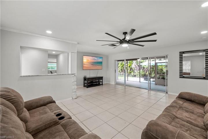 View of living room from far corner of the room.