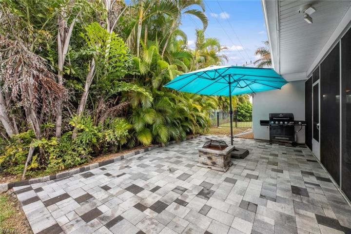 Brick pavered patio