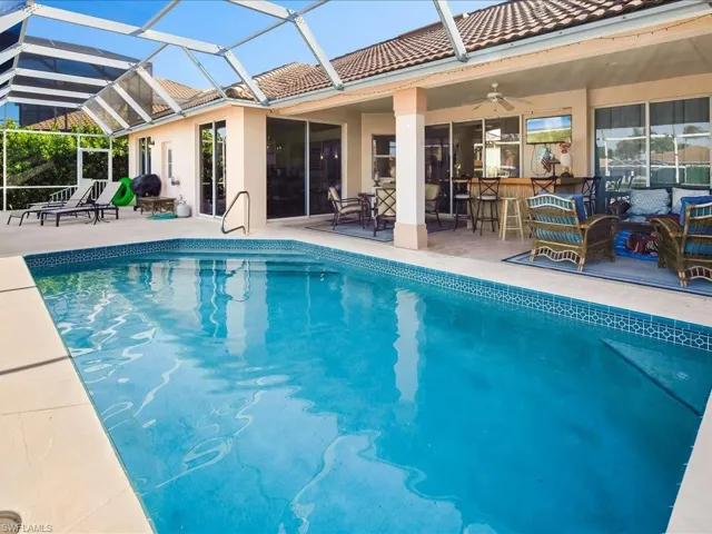 Pool and back patio view