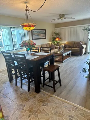 Dining area featuring new flooring