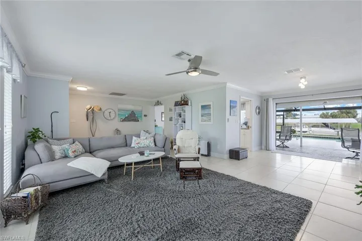 Large space for entertaining opens to the outdoors