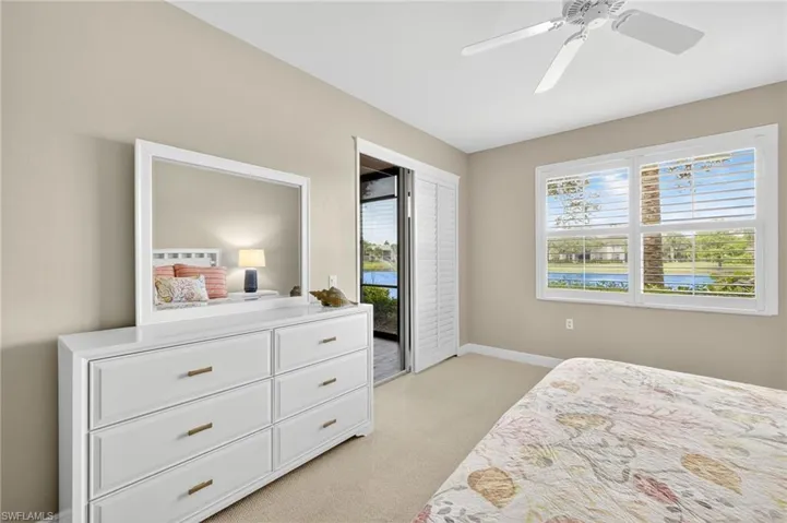 Primary bedroom features lanai access.