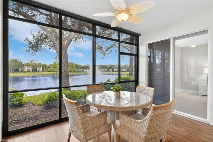 Enjoy morning coffee or an evening beverage on the lanai with peaceful lake views.